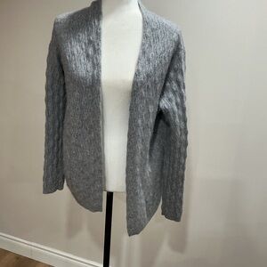 Garnet Hill Soft Gray cashmere Women's Cardigan size medium